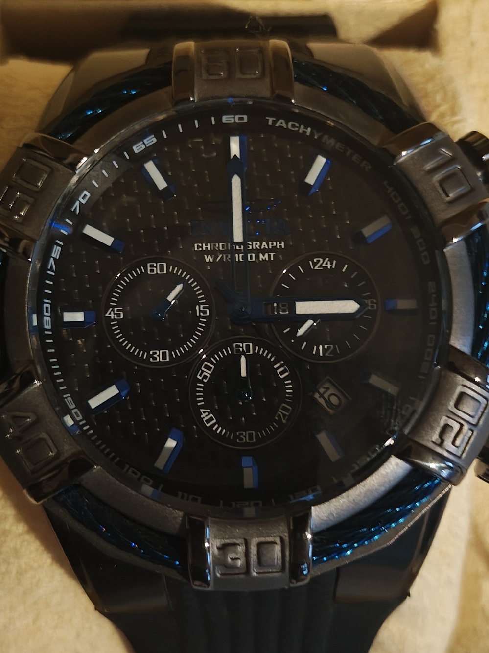 Invicta Black and Blue Chronograph Men's Watch